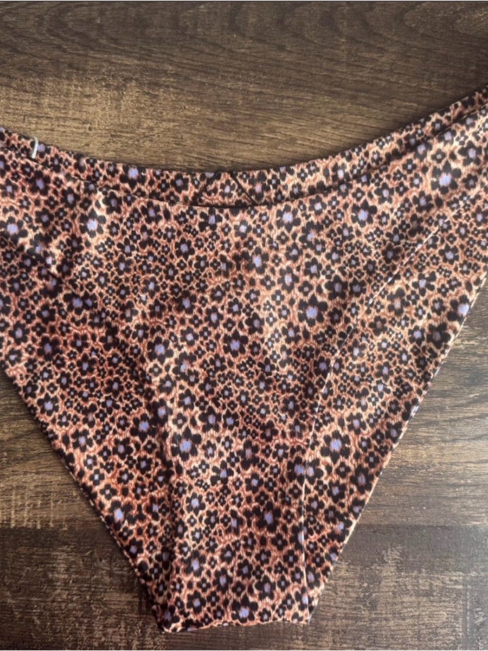 Kulani Kinis Leopard Print Swim Bottom in Kosmic Kat - Brown & Black
